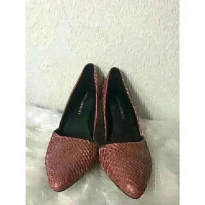 Rebecca Minkoff Women's Red/Black Snakeskin Pointed Toe Size 6M Pumps